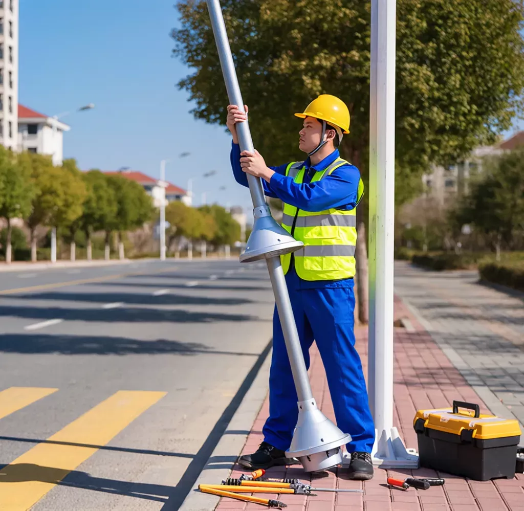Làm thế nào để một người lắp đặt đèn đường năng lượng mặt trời?